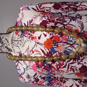 Dolce & Gabbana Jewels DJ0623 Womens Gold Tone Fleck Lucite Beaded Necklace 17"